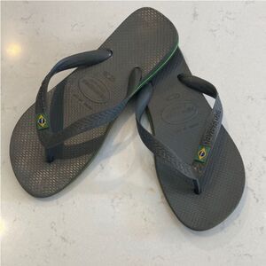 Havana's Brazil Army Green Grey Rubber Flip Flops size 7/8